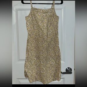 Old Navy Yellow Floral Linen-Blend Mini Dress.